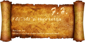 Fülöp Henrietta névjegykártya