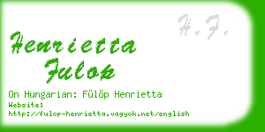 henrietta fulop business card