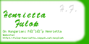 henrietta fulop business card